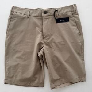 J. Hilburn Mens Golf Shorts NEW Size 35 Tan Chino Stretch Custom Fit